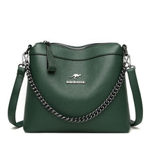 Bolsa Couro Feminina Correntes Lady Verde Bolsalady