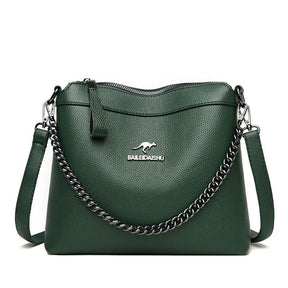 Bolsa Couro Feminina Correntes Lady Verde Bolsalady