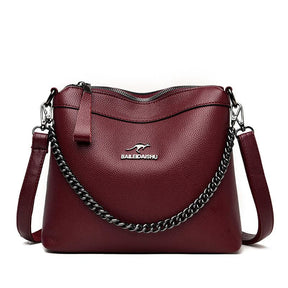 Bolsa Couro Feminina Correntes Lady Vinho Bolsalady