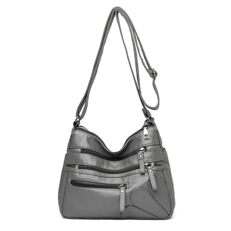 Bolsa De Couro Feminina Casual Cinza Bolsacasual