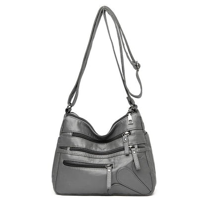 Bolsa De Couro Feminina Casual Cinza Bolsacasual