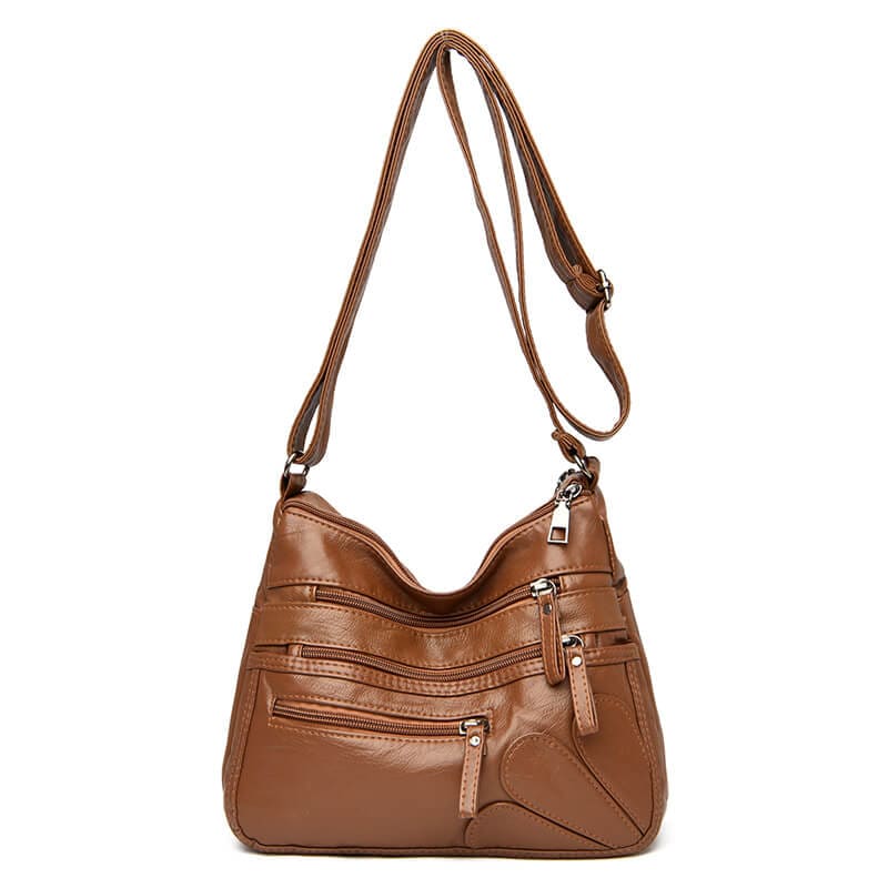 Bolsa De Couro Feminina Casual Marrom Bolsacasual