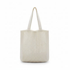 Bolsa de Crochê de Praia Grande Bege Magda