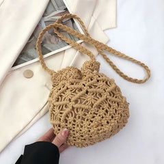 Bolsa de Crochê de Praia Marrom Bucket