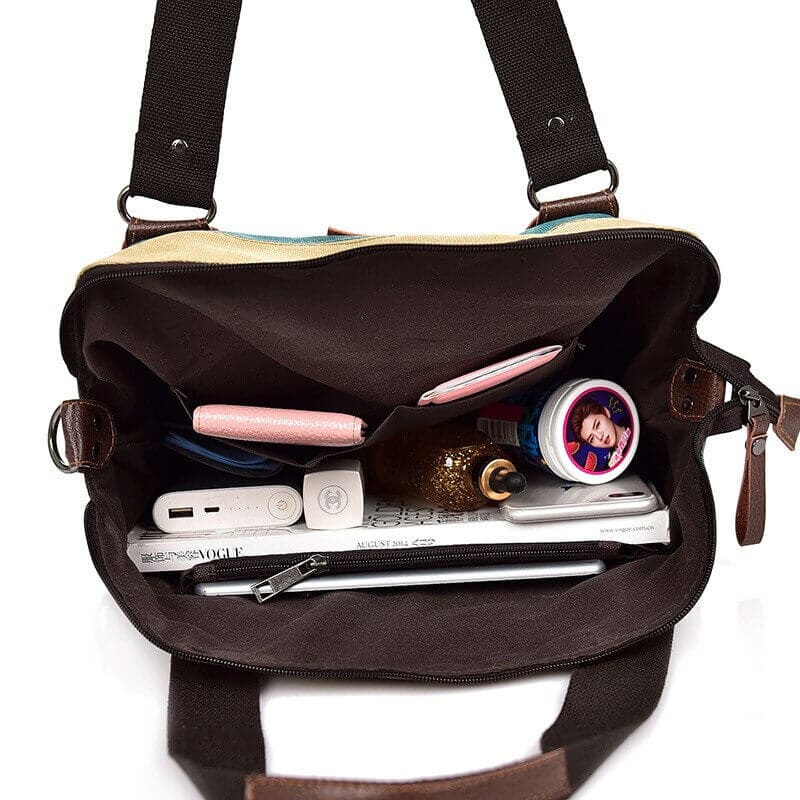 Bolsa Grande De Lona Feminina Rainbow Bolsarainbow