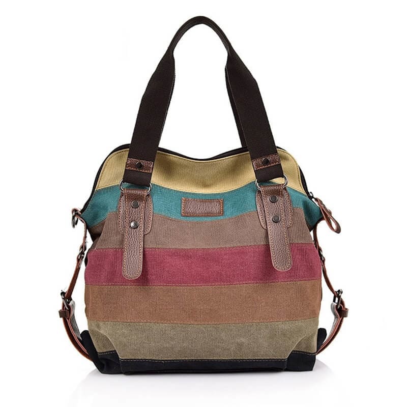 Bolsa Grande De Lona Feminina Rainbow Bolsarainbow