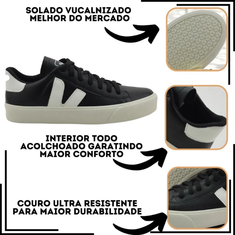 Tênis Feminino Couro Confortável Stride