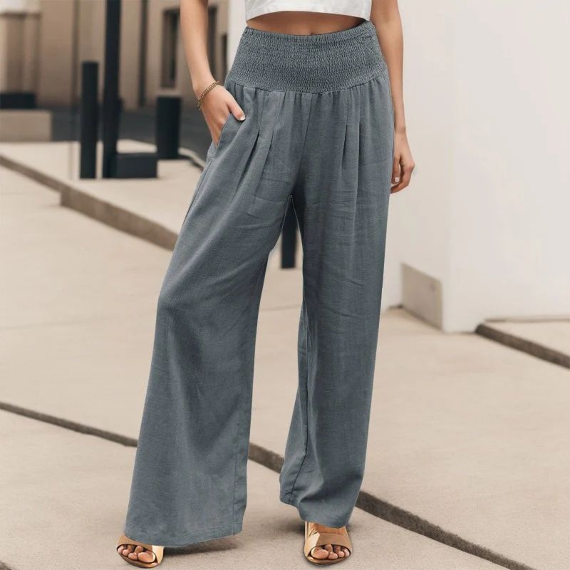 Calça Feminina Pantalona Cintura Elástica Valen