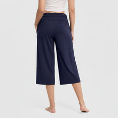 Calça Pantacourt Azul Disfarça Pochete