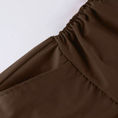 Calça Pantacourt Marrom Disfarça Pochete