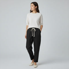 Calça Pantacourt Preta Feminina Judith