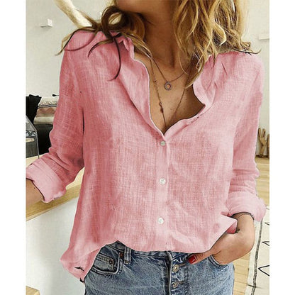 Camisa Social Feminina Linho Mujer Rosa / P Camisalinho2