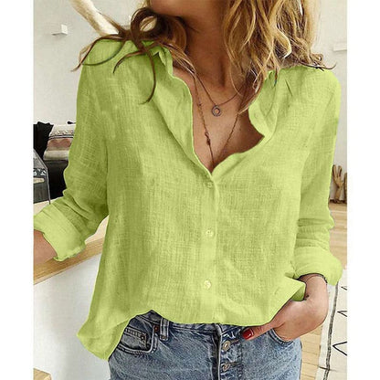 Camisa Social Feminina Linho Mujer Verde / P Camisalinho2