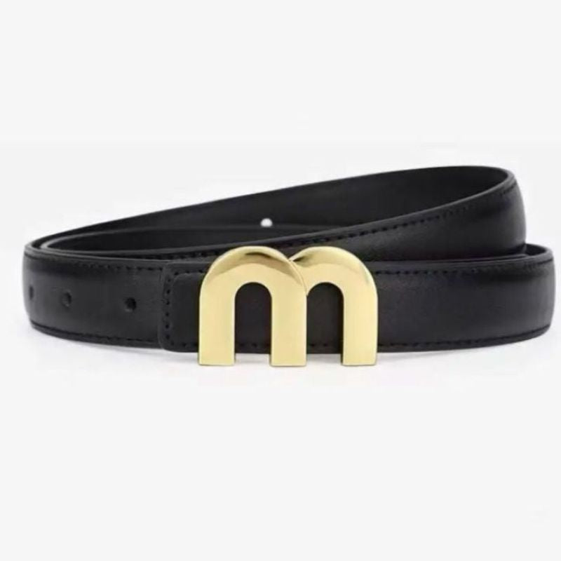 Cinto de Couro Feminino Preto Miriam