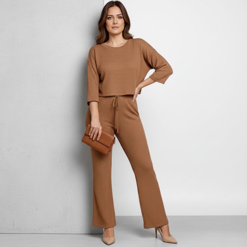 Conjunto Feminino Calça e Blusa Canelado Marta