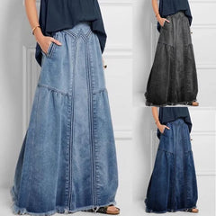 Saia Jeans Longa De Cintura Alta Miriam - Coradon