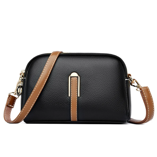 Bolsa De Couro Legítimo Celli Preta - Coradon