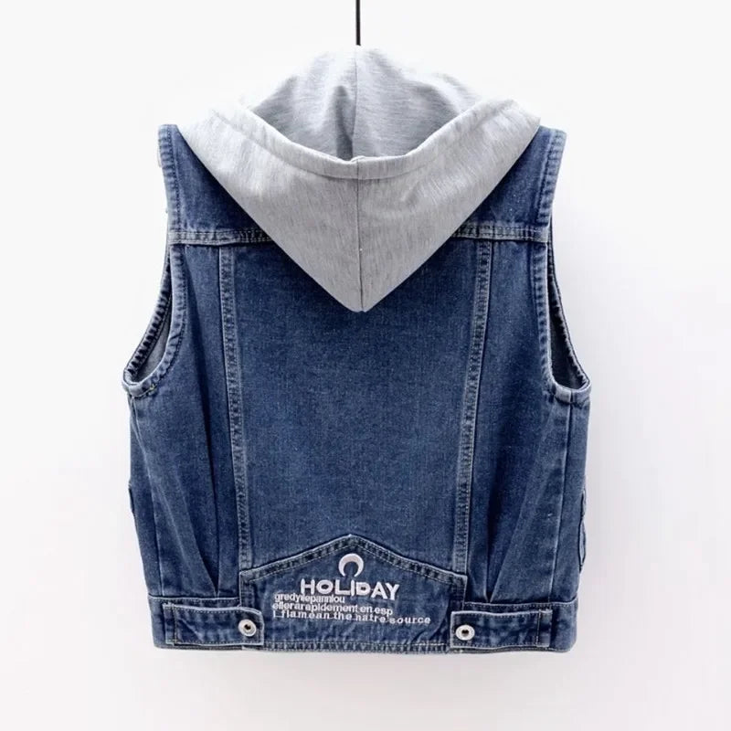 Colete Jeans Feminino Com Capuz Mandy - Coradon
