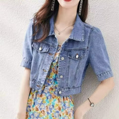 Jaqueta Jeans Cropped Feminina Tany