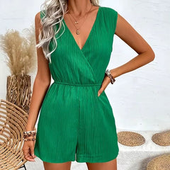 Macaquinho Feminino Soltinho Verde Decote V