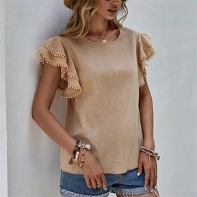 Blusa Feminina Básica Gisele Bege - Coradon