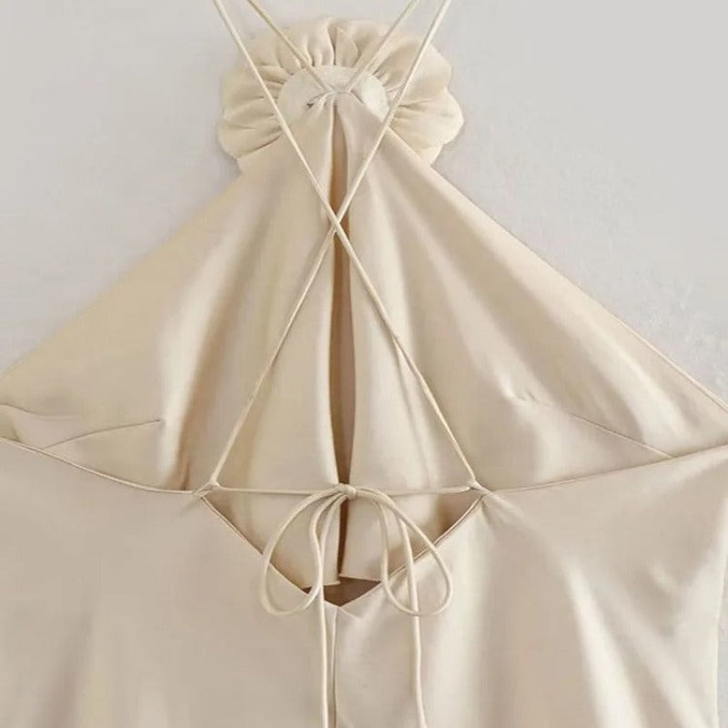 Vestido Midi Festa Seda Cetim Yara - Coradon