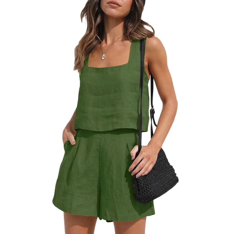 Conjunto Feminino Linho Rosangela Verde - Coradon