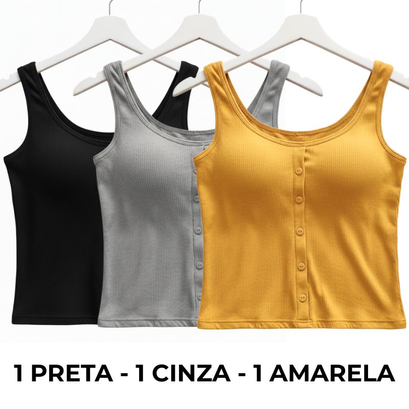 Regata Feminina Com Bojo Embutido - COMPRE 2 LEVE 3