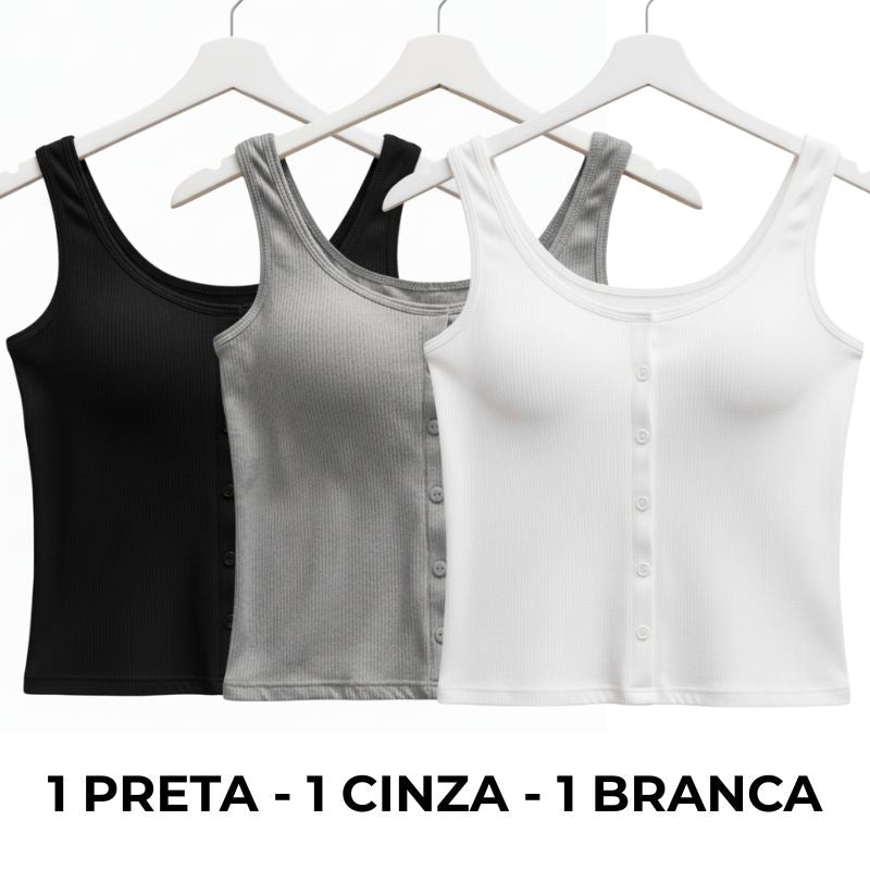 Regata Feminina Com Bojo Embutido - COMPRE 2 LEVE 3