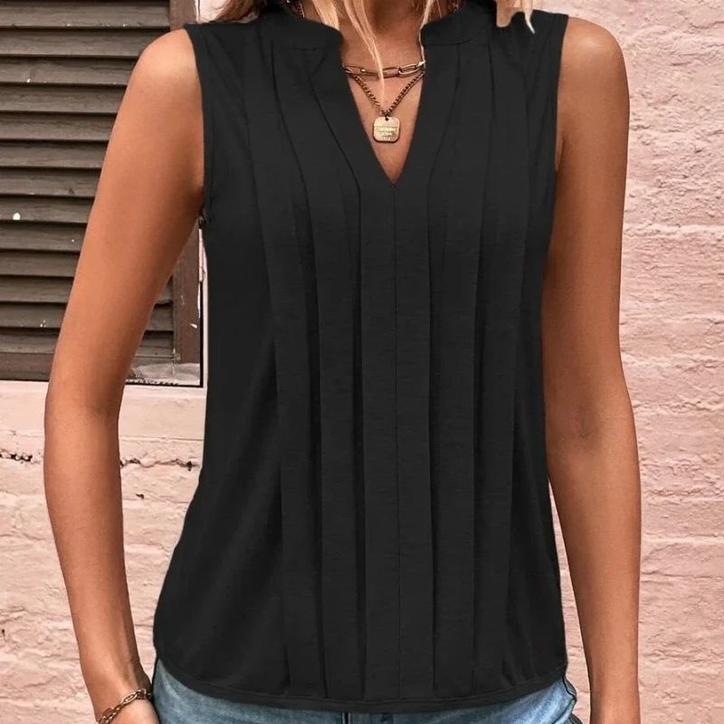 Regata Feminina Com Decote Em V Elegante