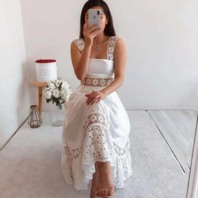 Vestido Midi Branco Laise Carolina