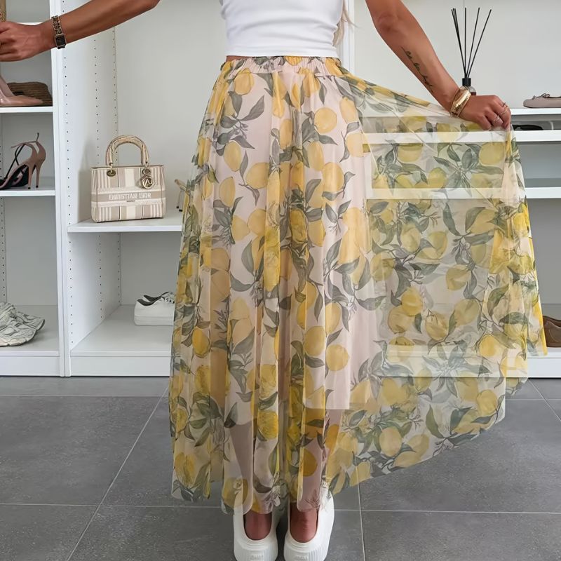 Saia Midi Evasê Lemon