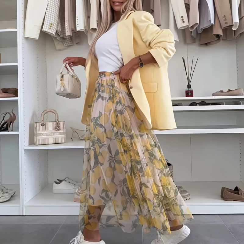 Saia Midi Evasê Lemon