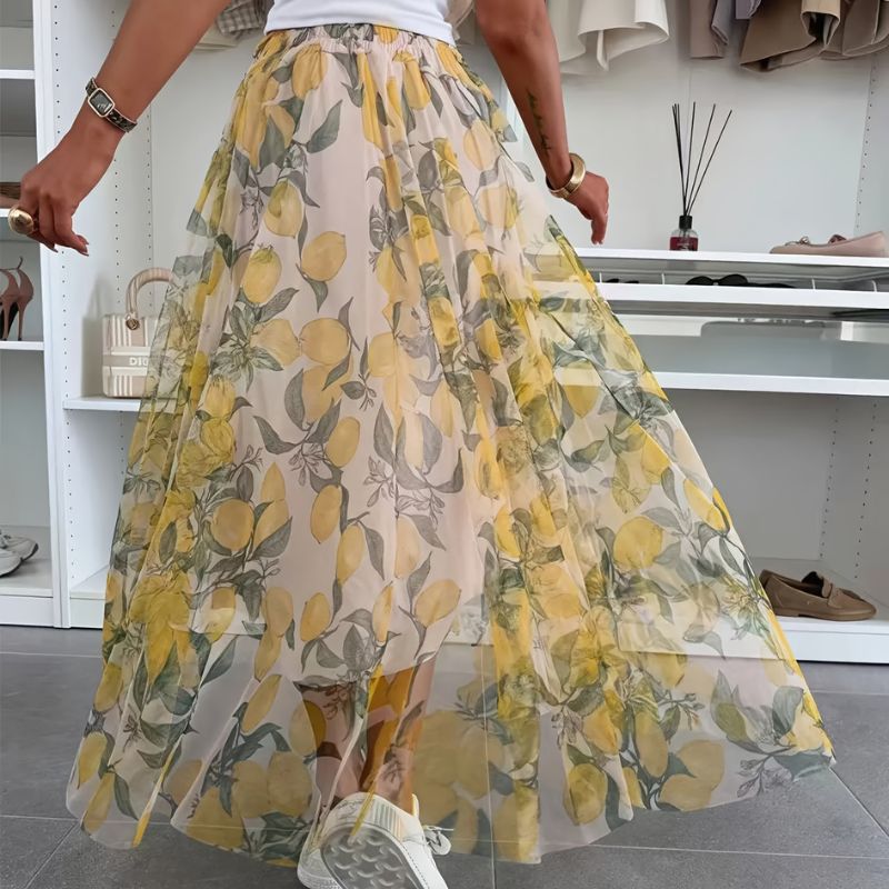 Saia Midi Evasê Lemon