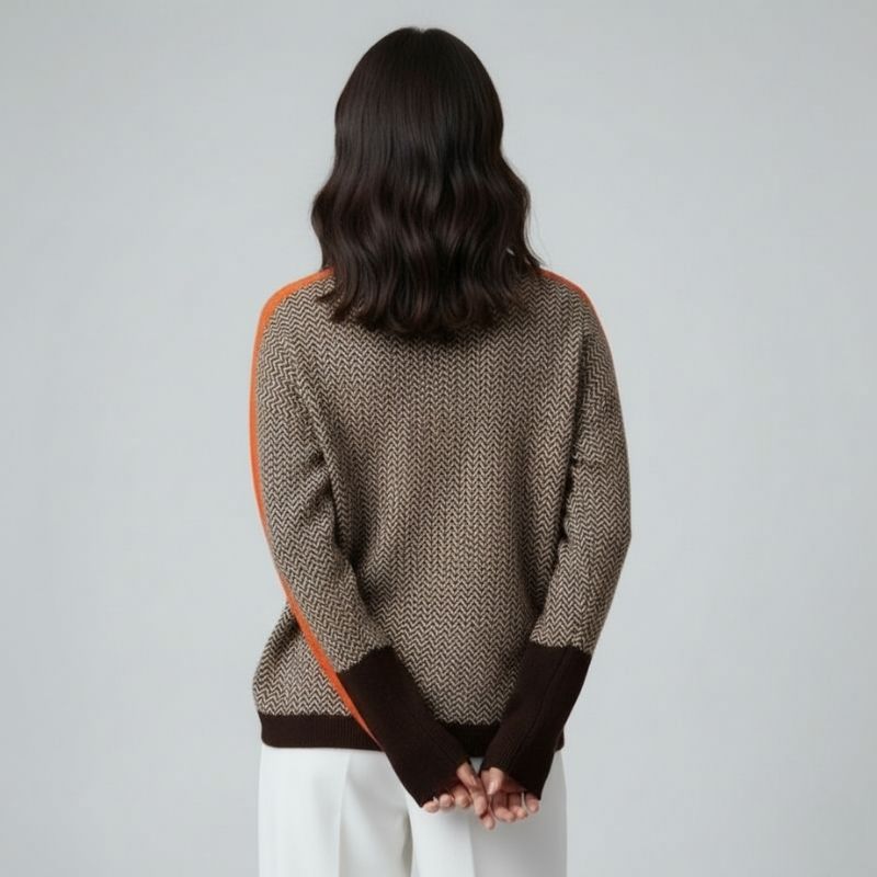 Suéter Feminino Marrom Gola Alta Ariadne