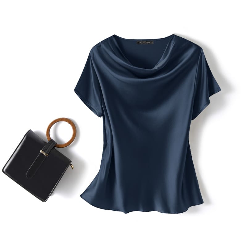Blusa Feminina Seda Manga Curta Caryne