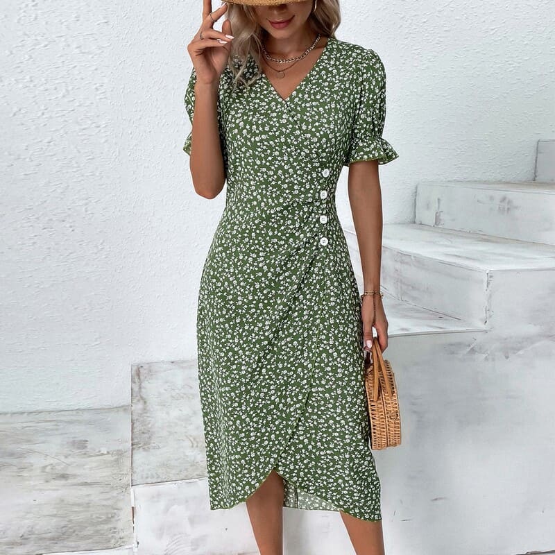Vestido Midi Plissado Ricka