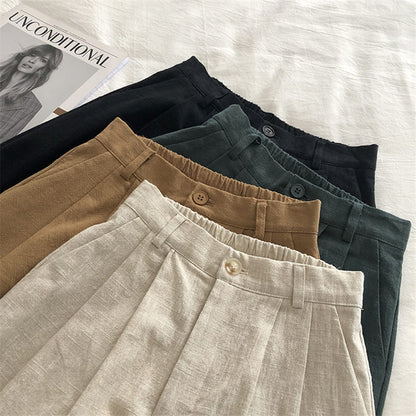 Short Feminino com Pregas de Linho Erica