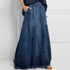 Saia Jeans Longa De Cintura Alta Miriam - Coradon