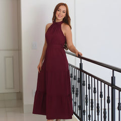 Vestido 3 Marias Longo Marsala Kleo