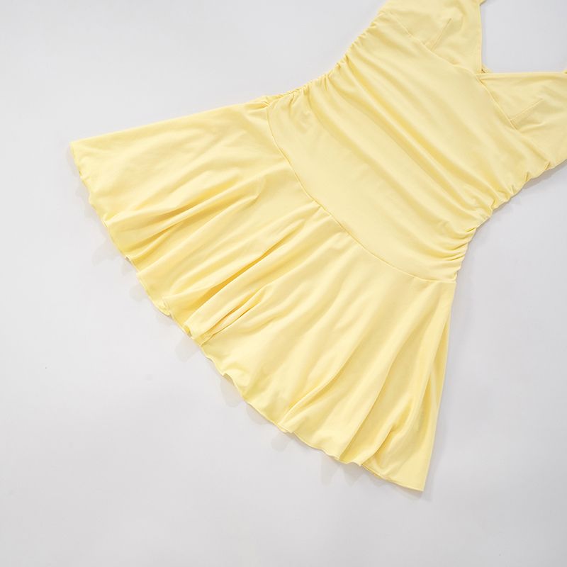 Vestido Curto Amarelo Manteiga Keti