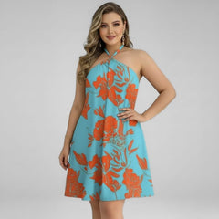 Vestido Curto Estampado Tropical