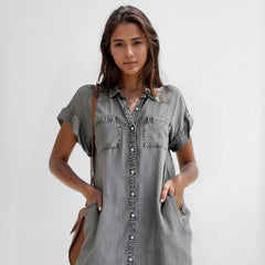 Vestido Jeans Decote V Jasmine