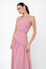 Vestido Longo de Festa Elegante Rosa Carina