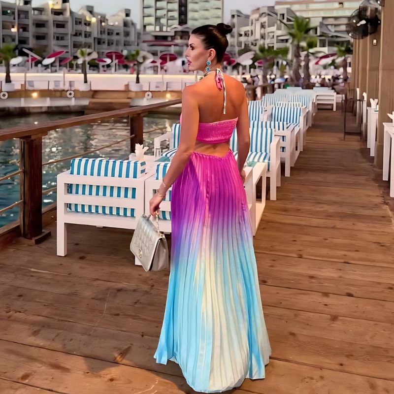 Vestido Longo Degrade Amarração Estelar