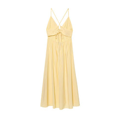Vestido Midi Amarelo Manteiga Erica