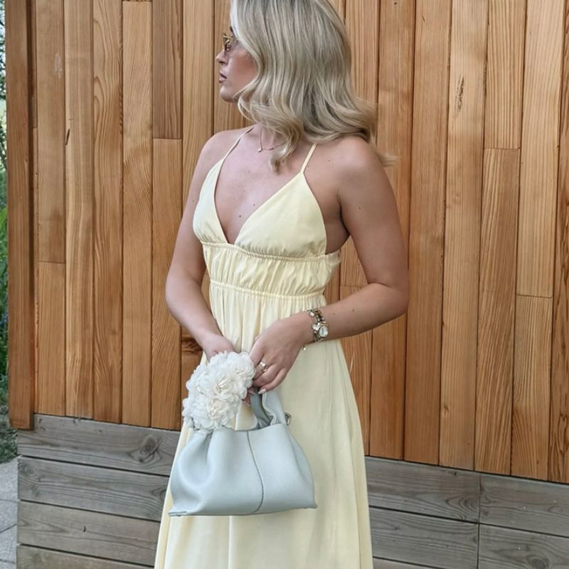 Vestido Midi Amarelo Manteiga Erica