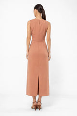 Vestido Midi Elegante Pêssego Jolie