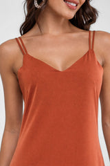 Vestido Midi Elegante Terracota Fabi