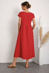 Vestido Midi Manga Curta Pamela